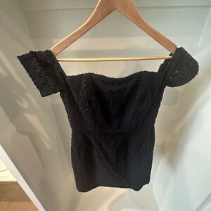 Vineyard Vines Black Lace Mini Dress